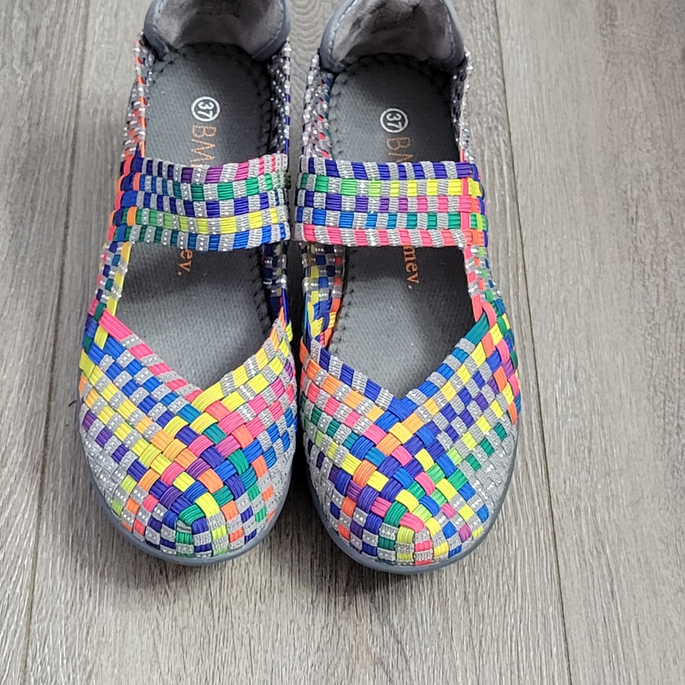 bernie mev. Multicolor Woven Wedges